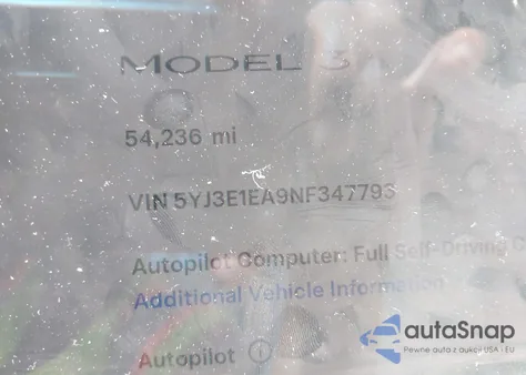 2022 Tesla Model 3 Rear-Wheel Drive from USA, damaged, VIN 5YJ3E1EA9NF347793